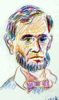 Abe Lincoln Sketch, Colored Pencil