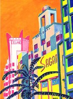 Collins Avenue Deco Scape 22x30 / 1999