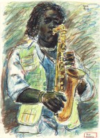 Sax Player 8.5x11 / 1993